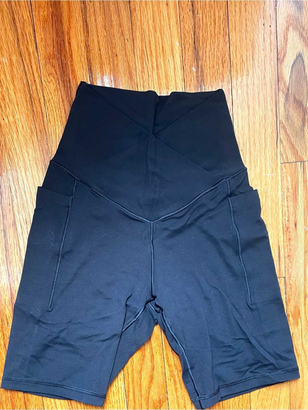 aerie Black High-Waist Bike Shorts with Side Pockets